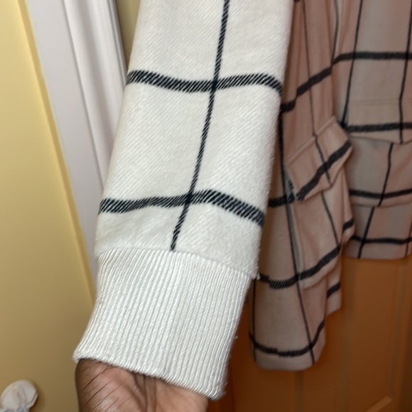 Pea coat baby doll blazer White and black plaid - Picture 2 of 8